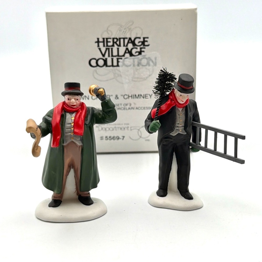 DEPT 56 Heritage Village Accessory TOWN CRIER & CHIMNEY SWEEP 55697 CIB